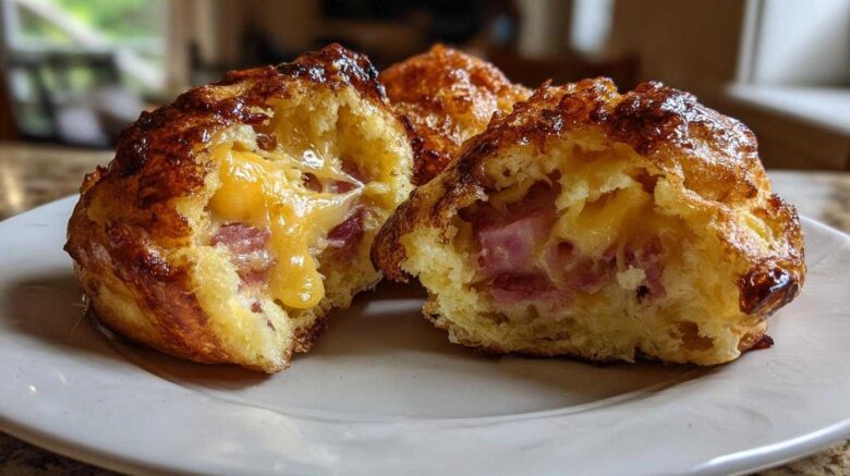 Glazed Ham and Cheddar Popovers