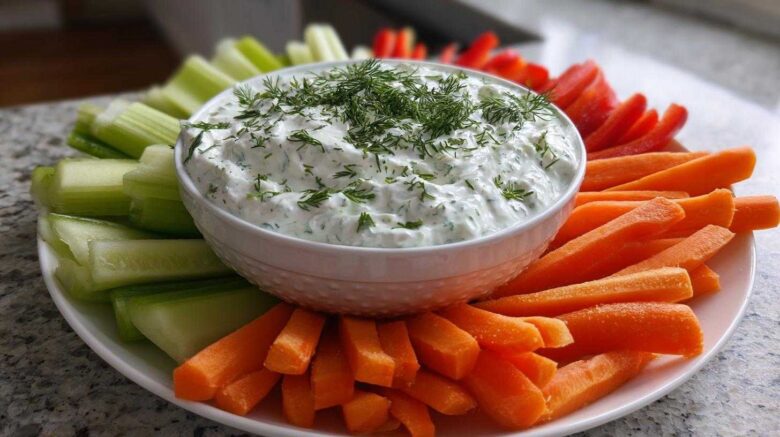 Greek Yogurt Dill Dip with Crudite