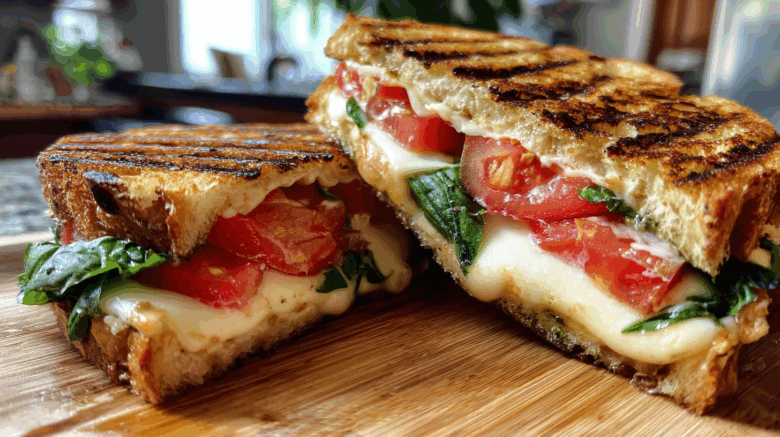 Grilled Caprese Panini with Pesto