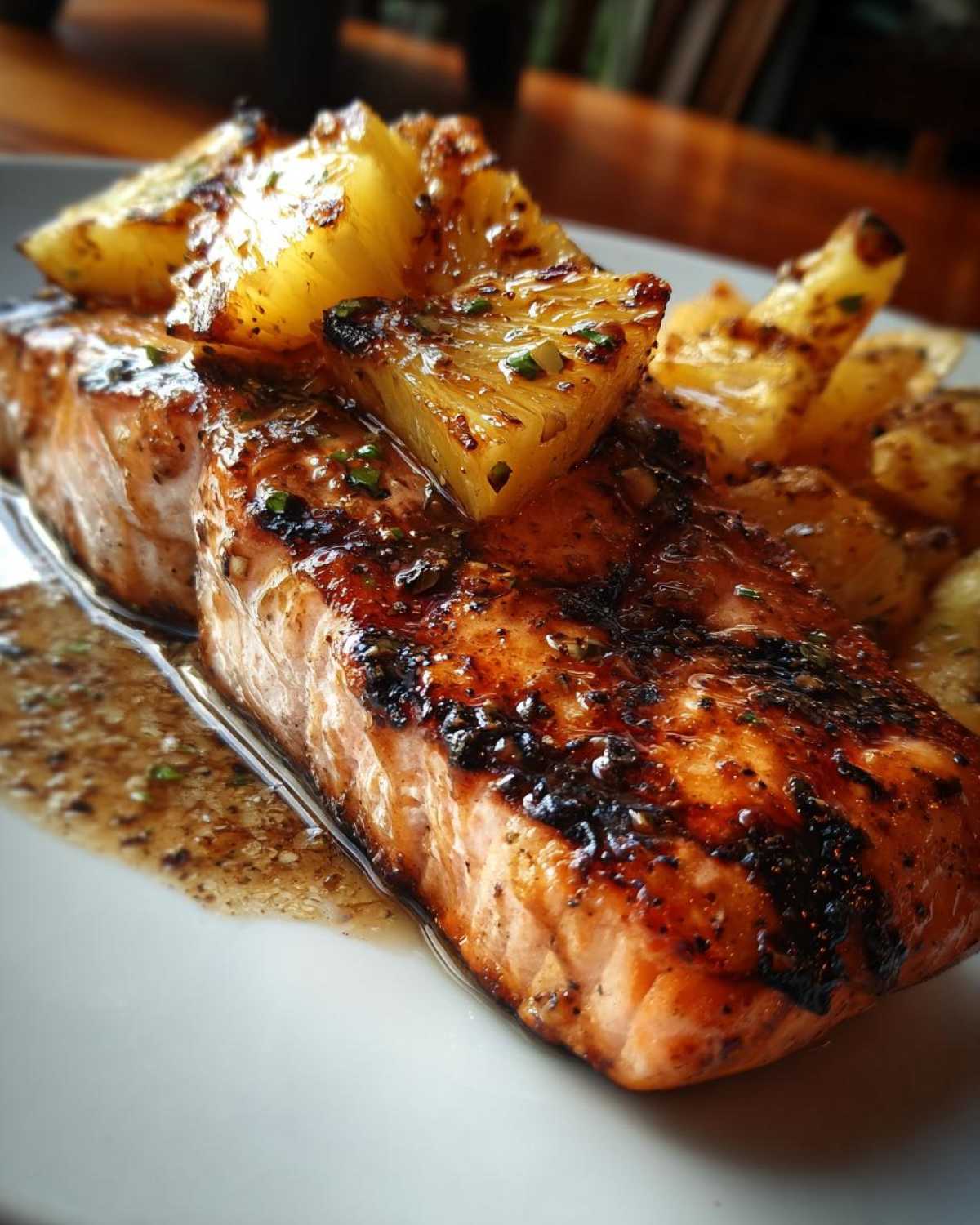 Grilled Pineapple Teriyaki Salmon - detail 1