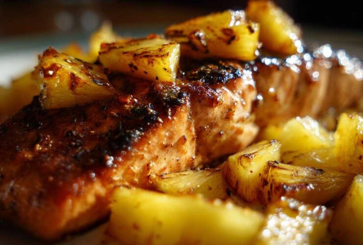 Grilled Pineapple Teriyaki Salmon