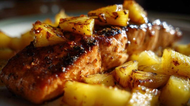 Grilled Pineapple Teriyaki Salmon