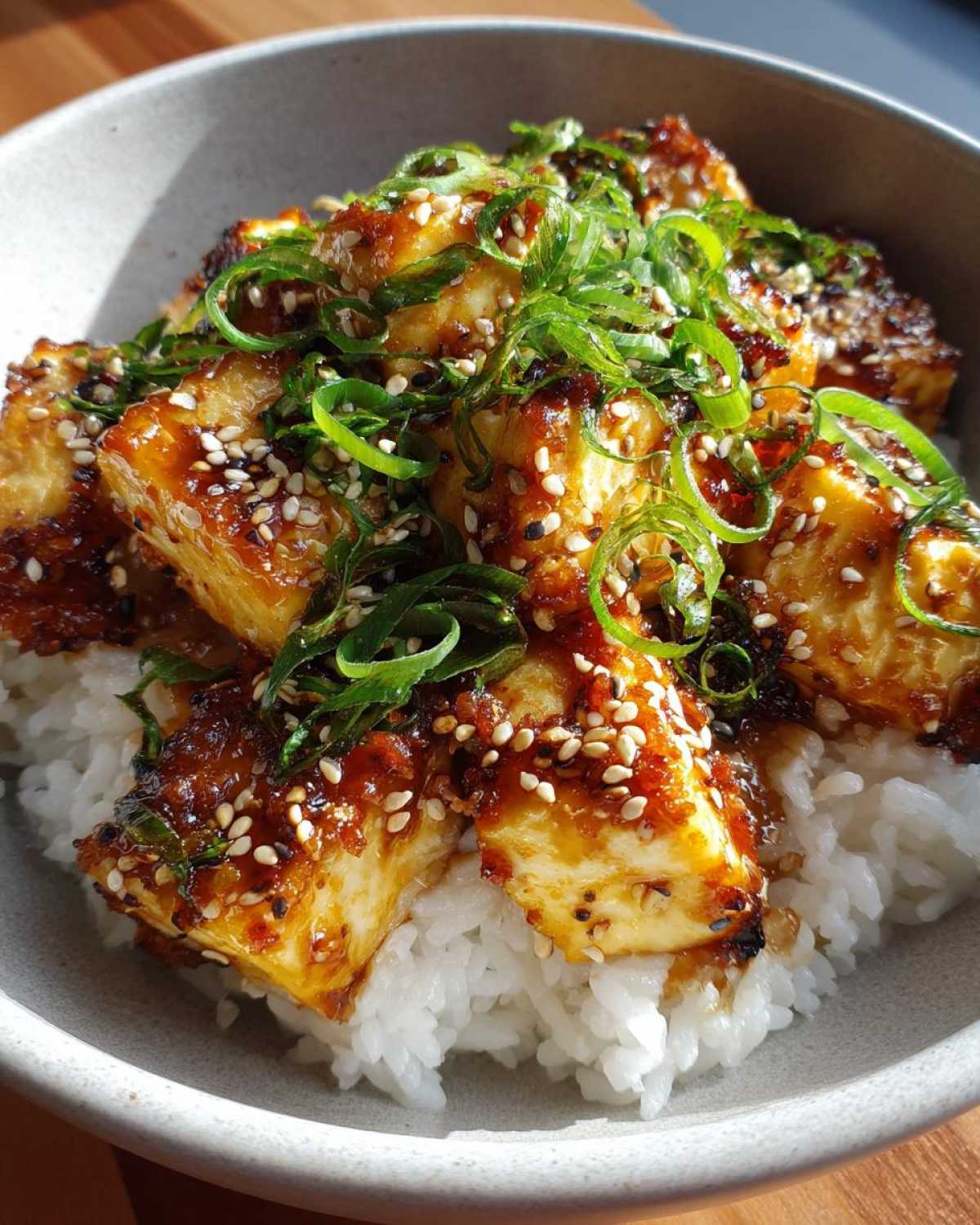 Japanese Teriyaki Tofu Rice Bowl - detail 2