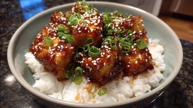 Japanese Teriyaki Tofu Rice Bowl