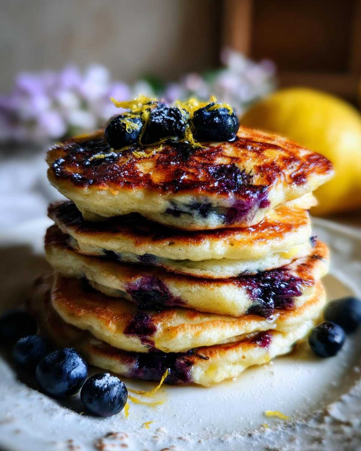 Lemon Blueberry Ricotta Pancakes - detail 3