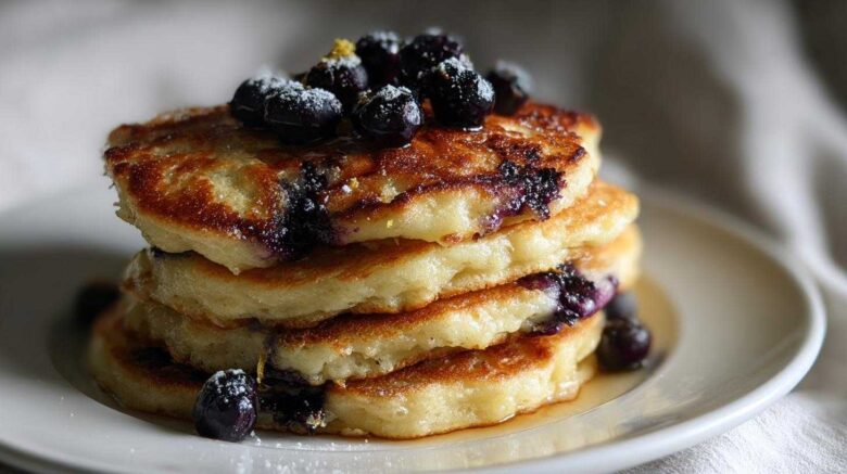 Lemon Blueberry Ricotta Pancakes