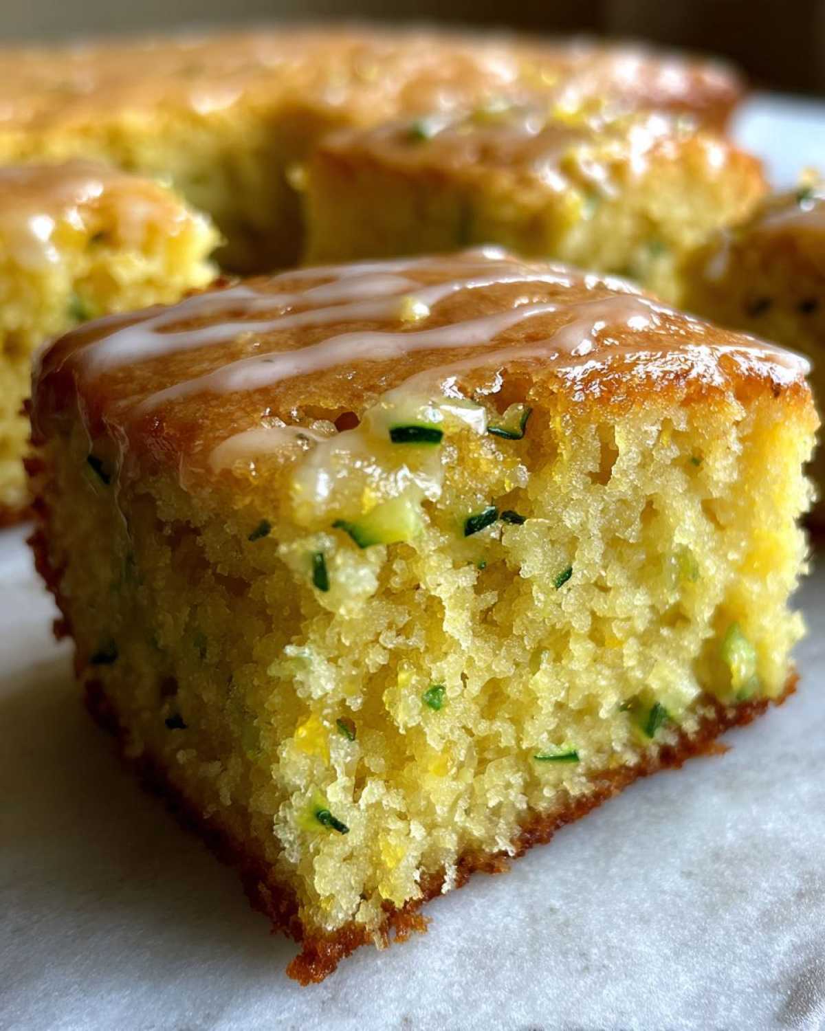 Lemon Zucchini Bars with Glaze - detail 1