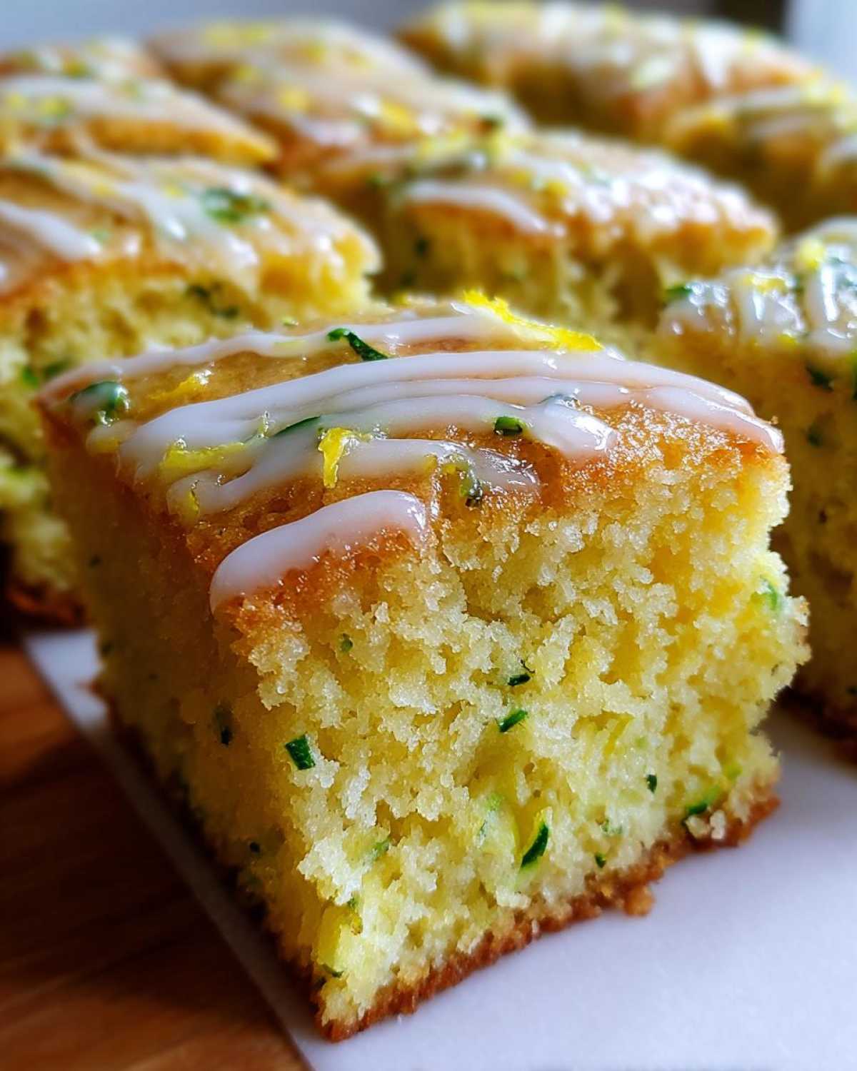 Lemon Zucchini Bars with Glaze - detail 2