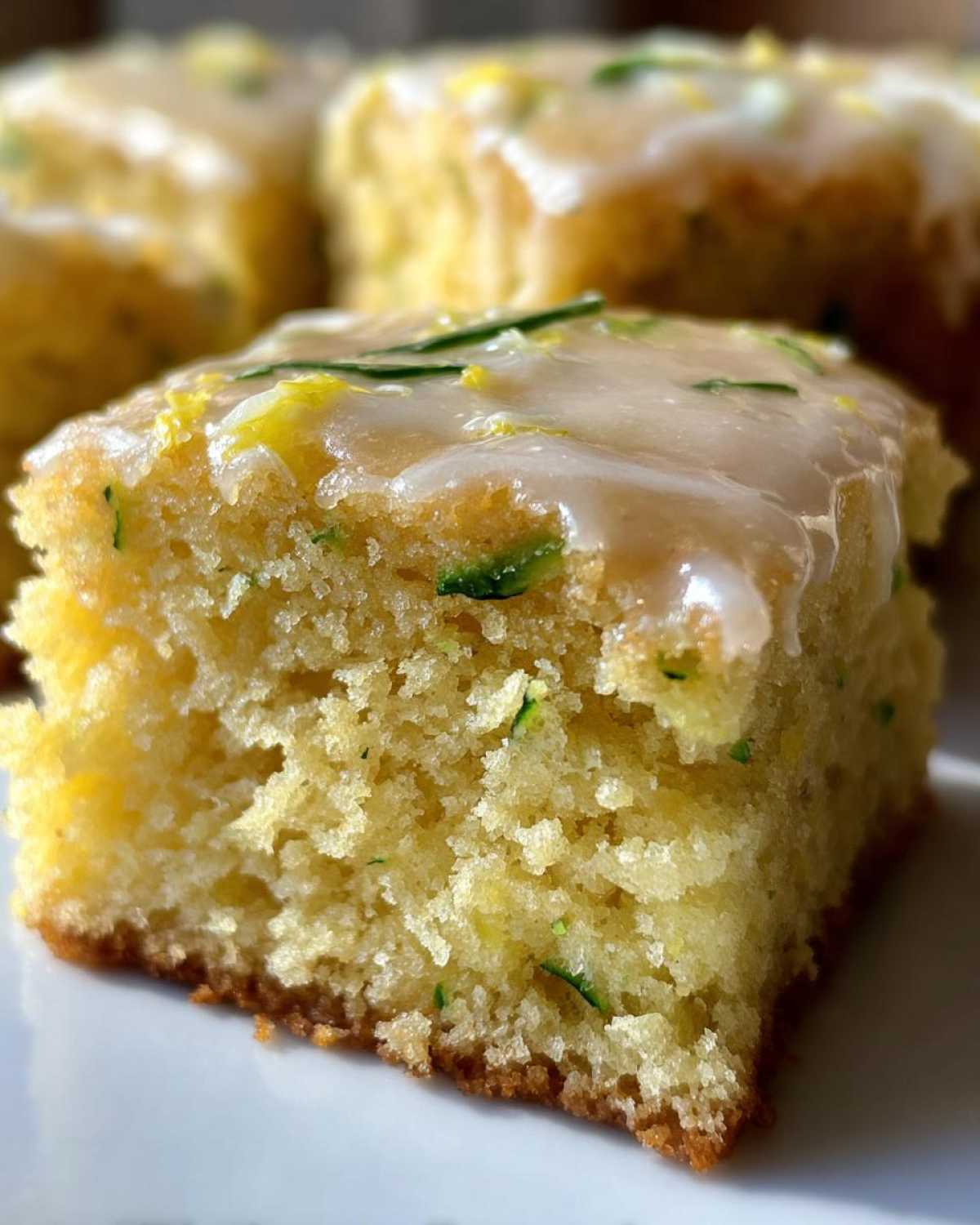 Lemon Zucchini Bars with Glaze - detail 4
