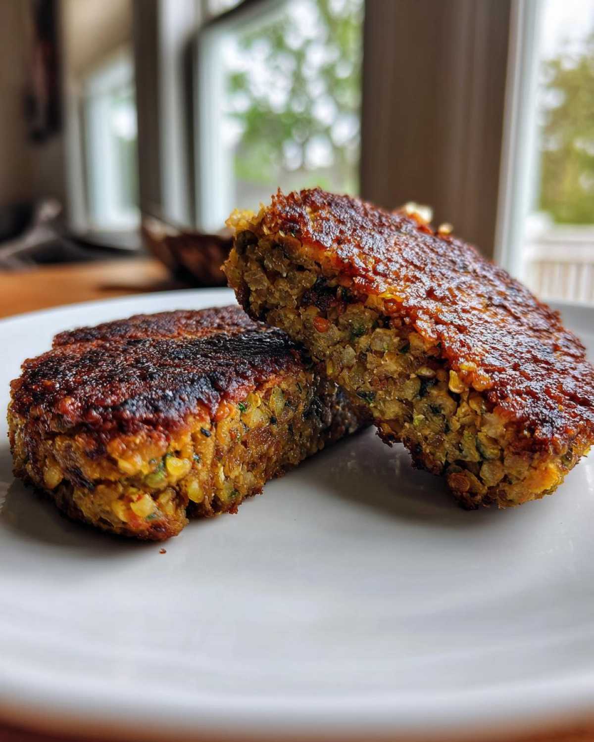 Lentil Walnut Veggie Burgers - detail 4
