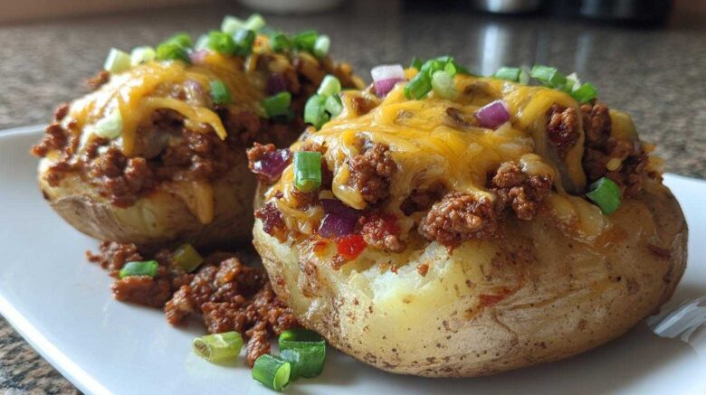 Loaded Taco-Stuffed Potatoes