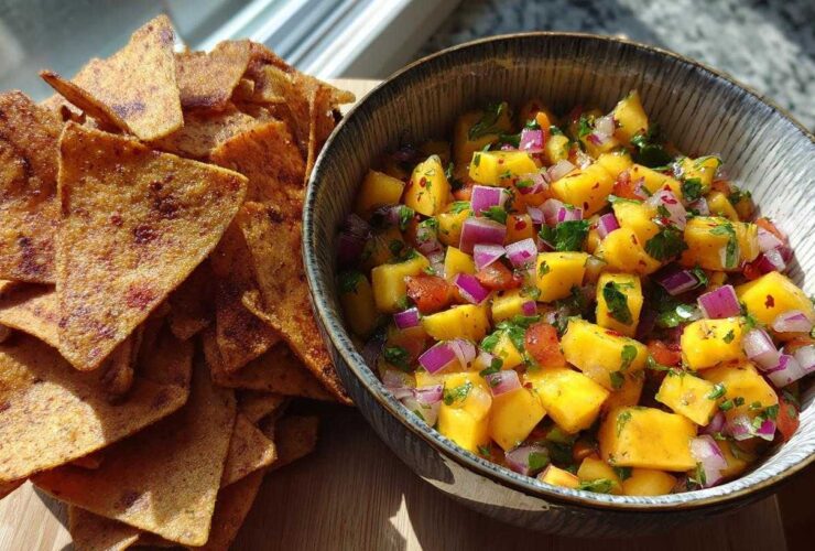 Mango Salsa with Cinnamon Chips