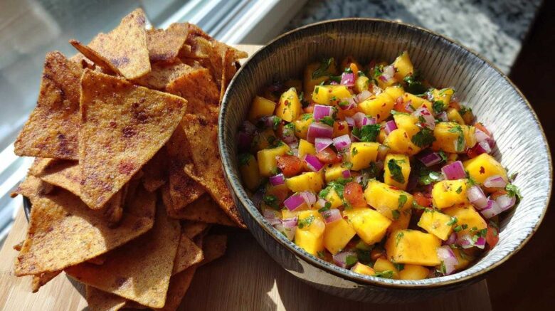 Mango Salsa with Cinnamon Chips