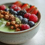 Matcha Berry Yogurt Bowl with Crunch Granola