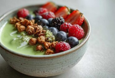 Matcha Berry Yogurt Bowl with Crunch Granola