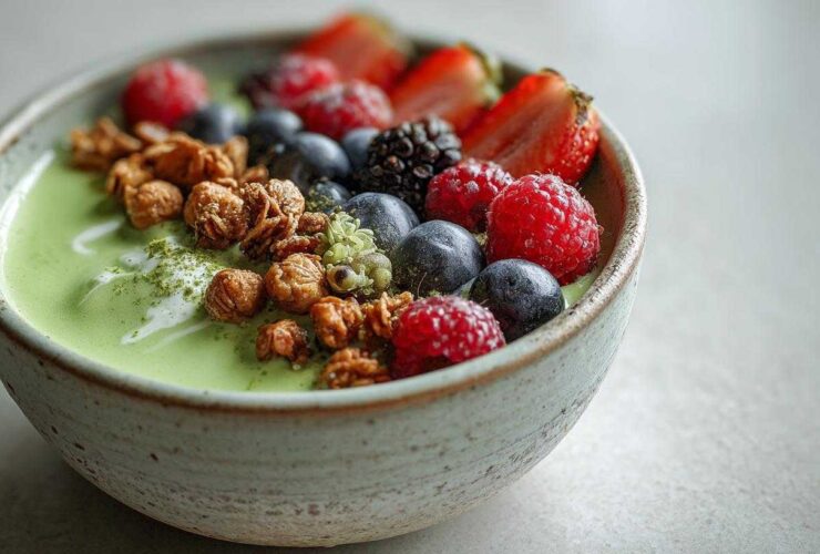 Matcha Berry Yogurt Bowl with Crunch Granola
