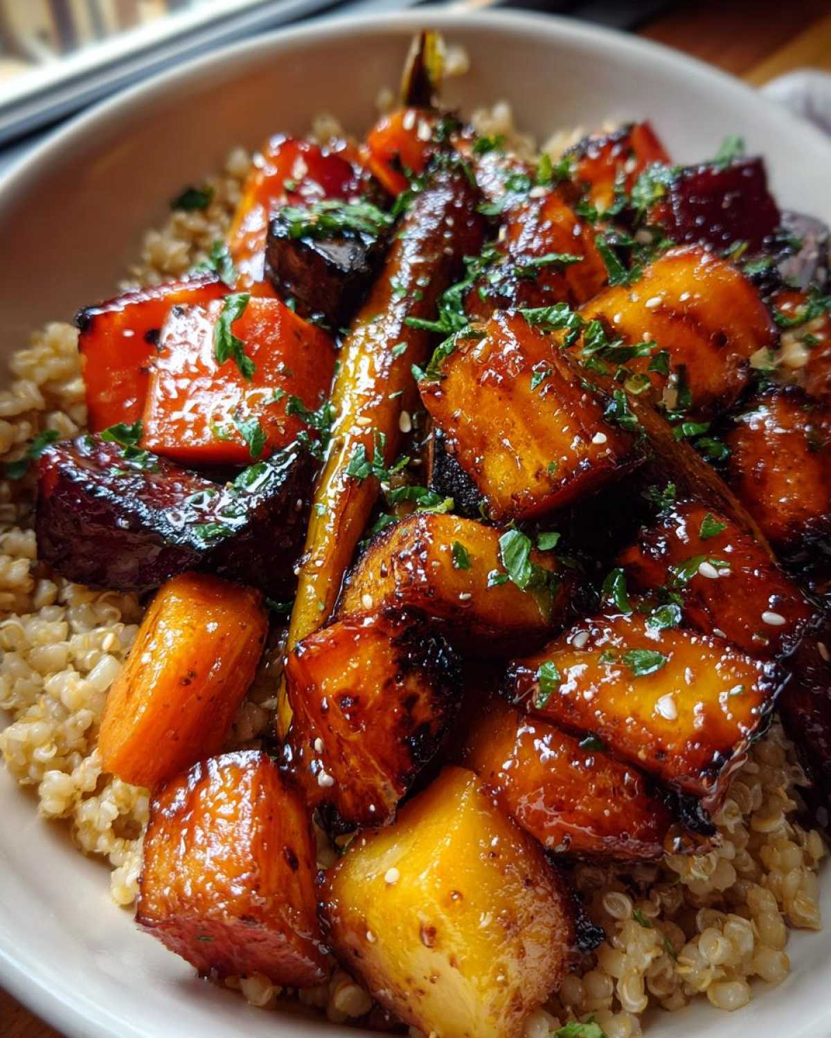 Miso-Roasted Root Vegetable Bowl - detail 1