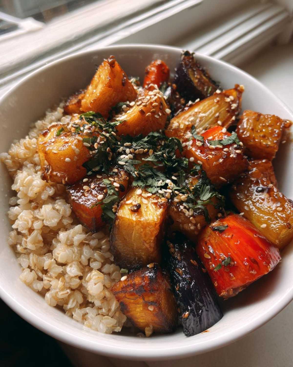 Miso-Roasted Root Vegetable Bowl - detail 2