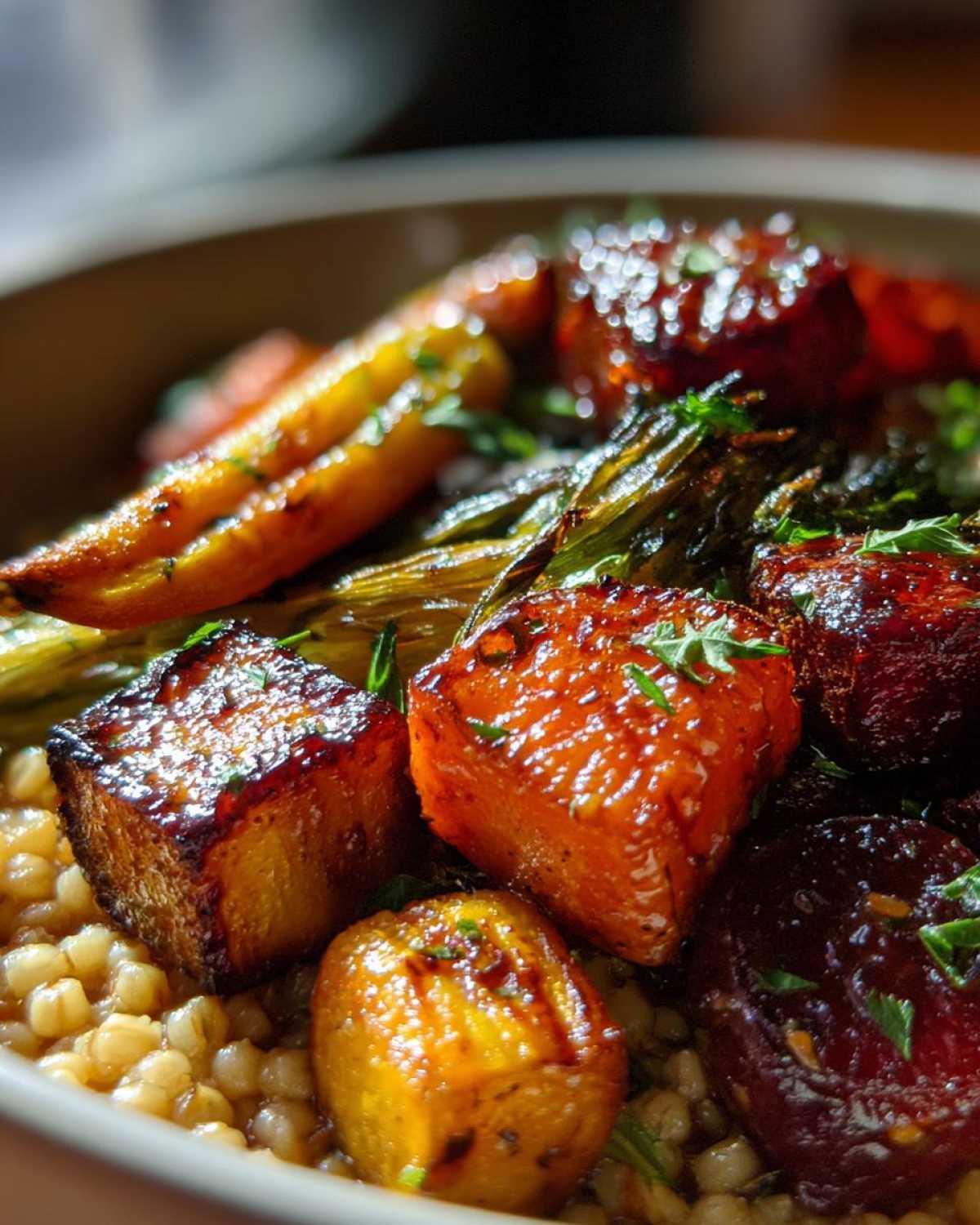 Miso-Roasted Root Vegetable Bowl - detail 3