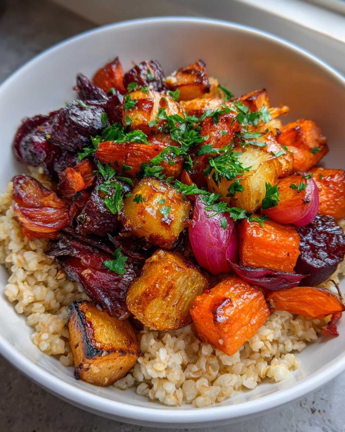 Miso-Roasted Root Vegetable Bowl - detail 4