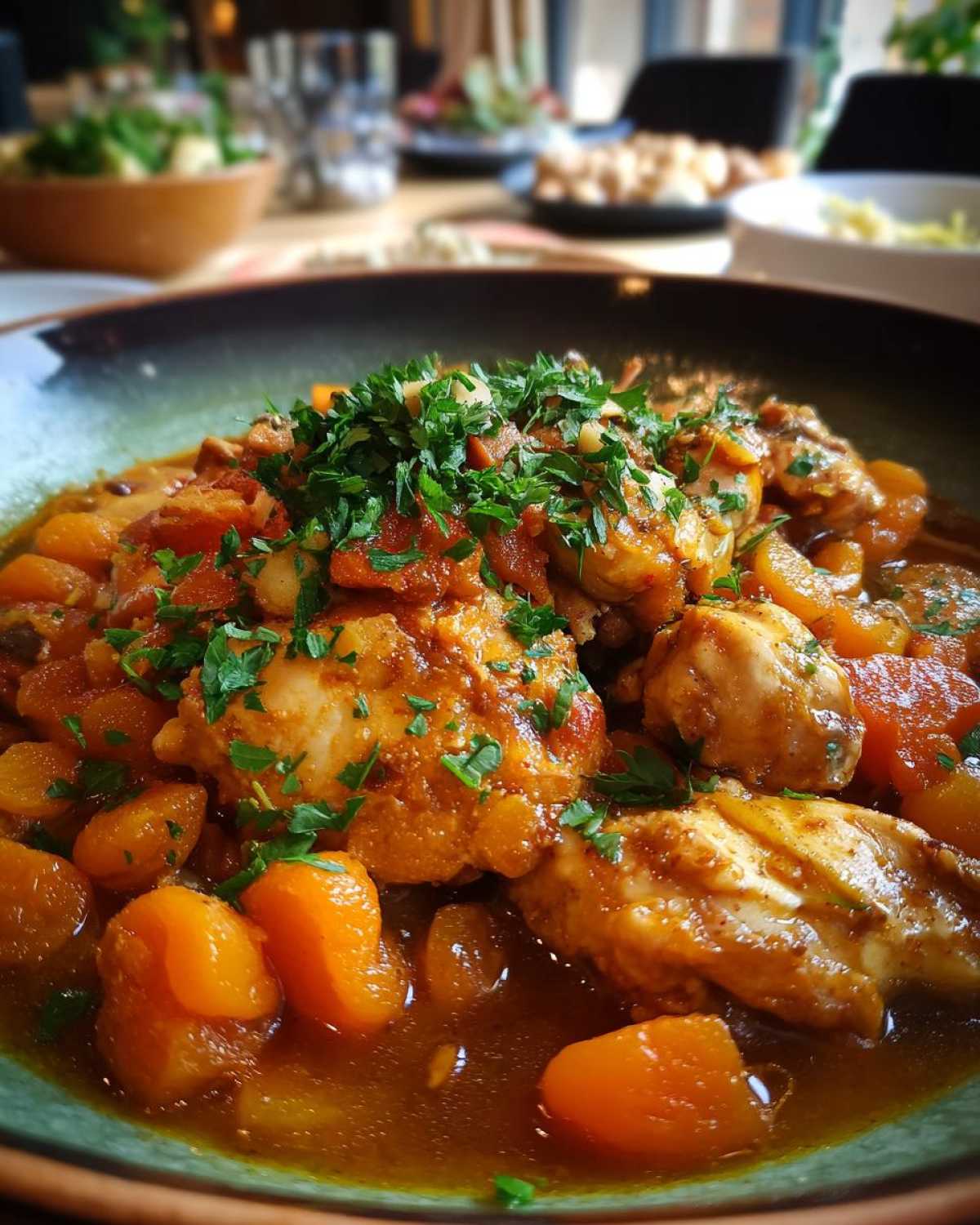 Moroccan Chicken Tagine with Apricots - detail 1