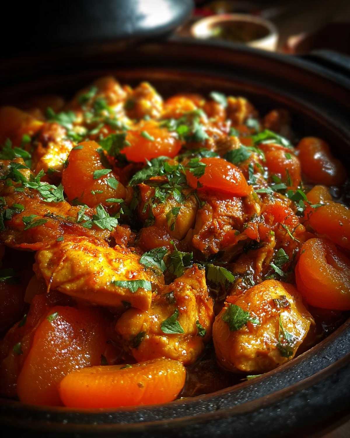 Moroccan Chicken Tagine with Apricots - detail 3