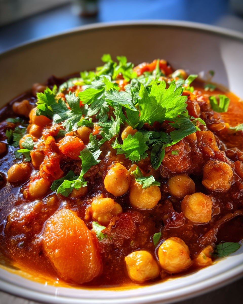 Moroccan Chickpea Stew with Apricots - detail 1