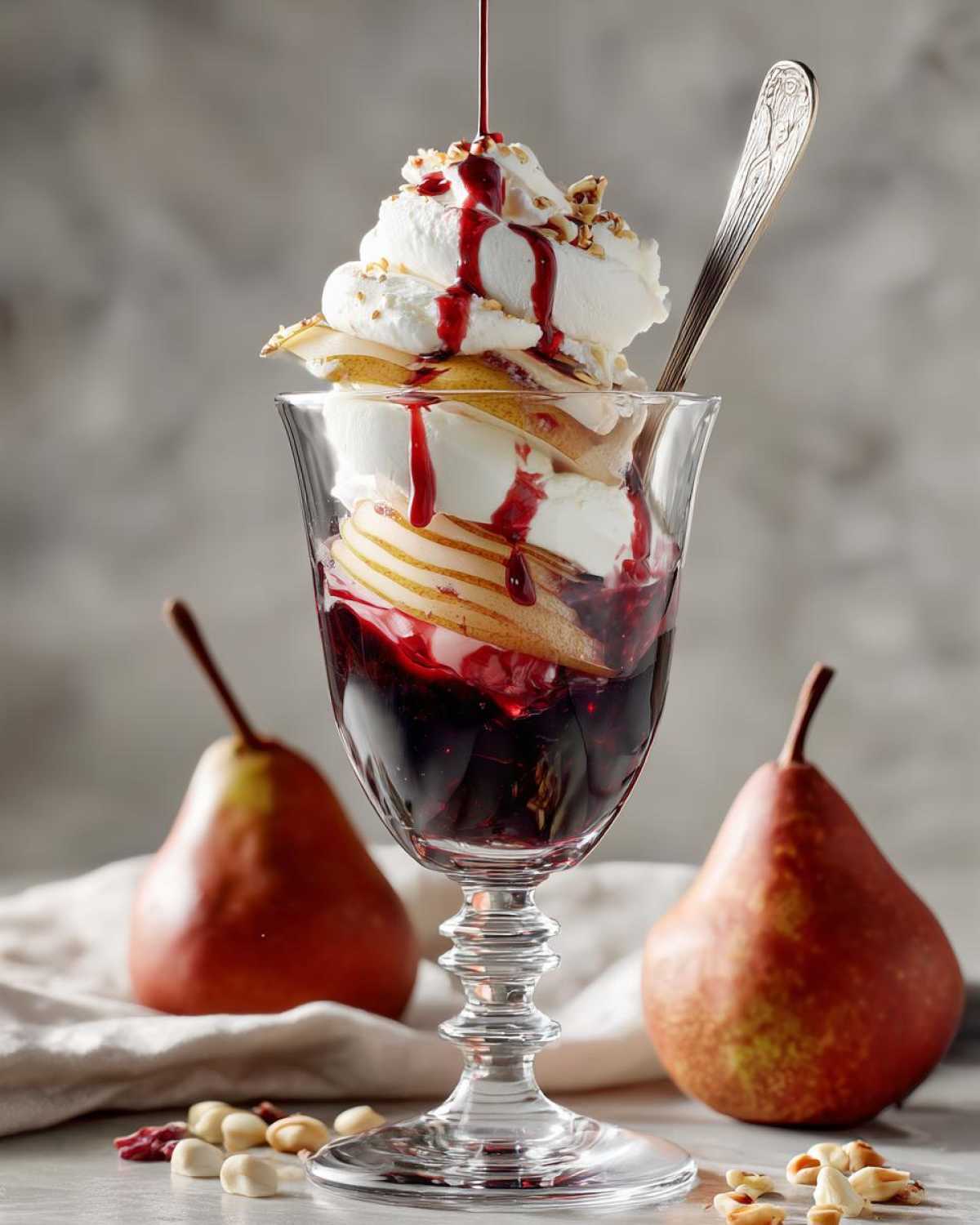 Mulled Wine Poached Pear Parfaits - detail 3