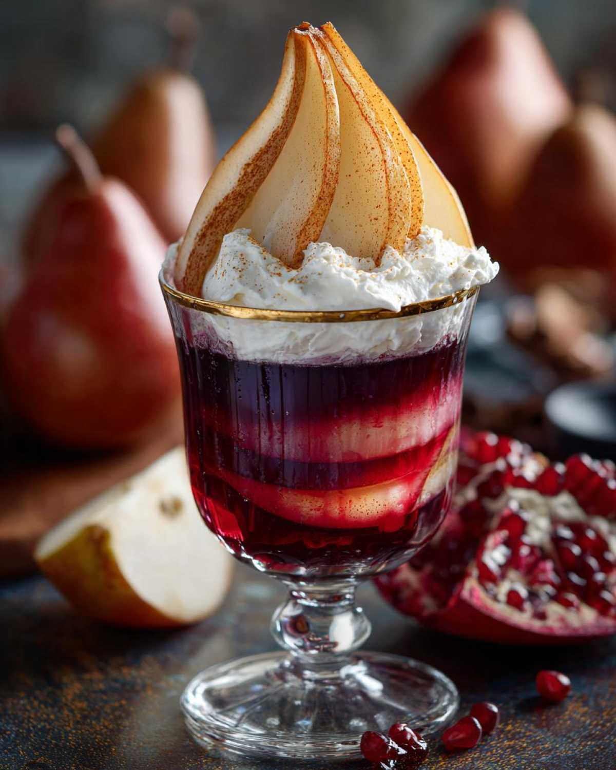 Mulled Wine Poached Pear Parfaits - detail 1