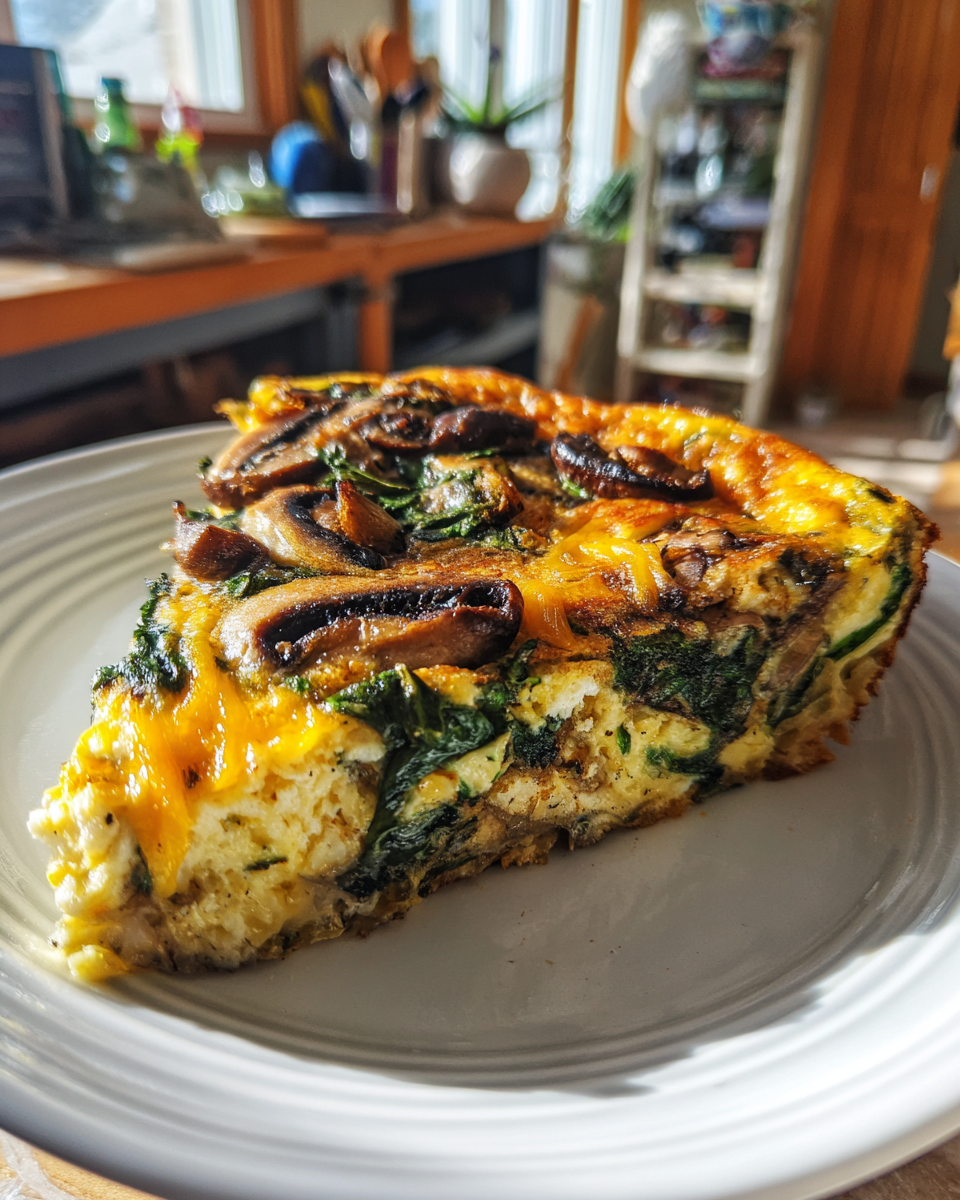 Mushroom Spinach Frittata - detail 1