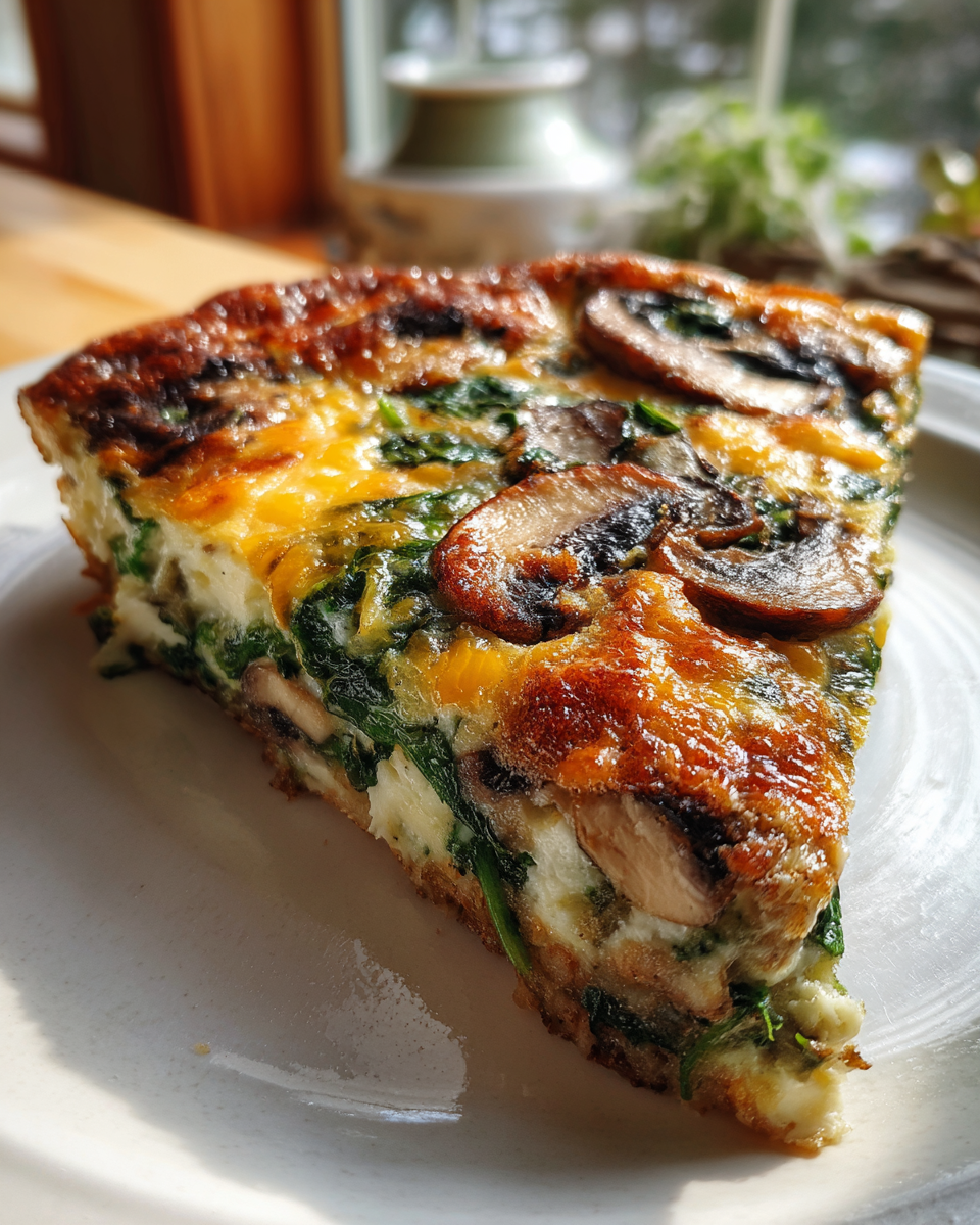 Mushroom Spinach Frittata - detail 2