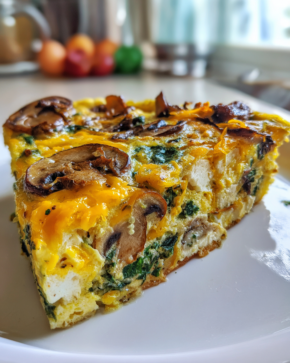 Mushroom Spinach Frittata - detail 3