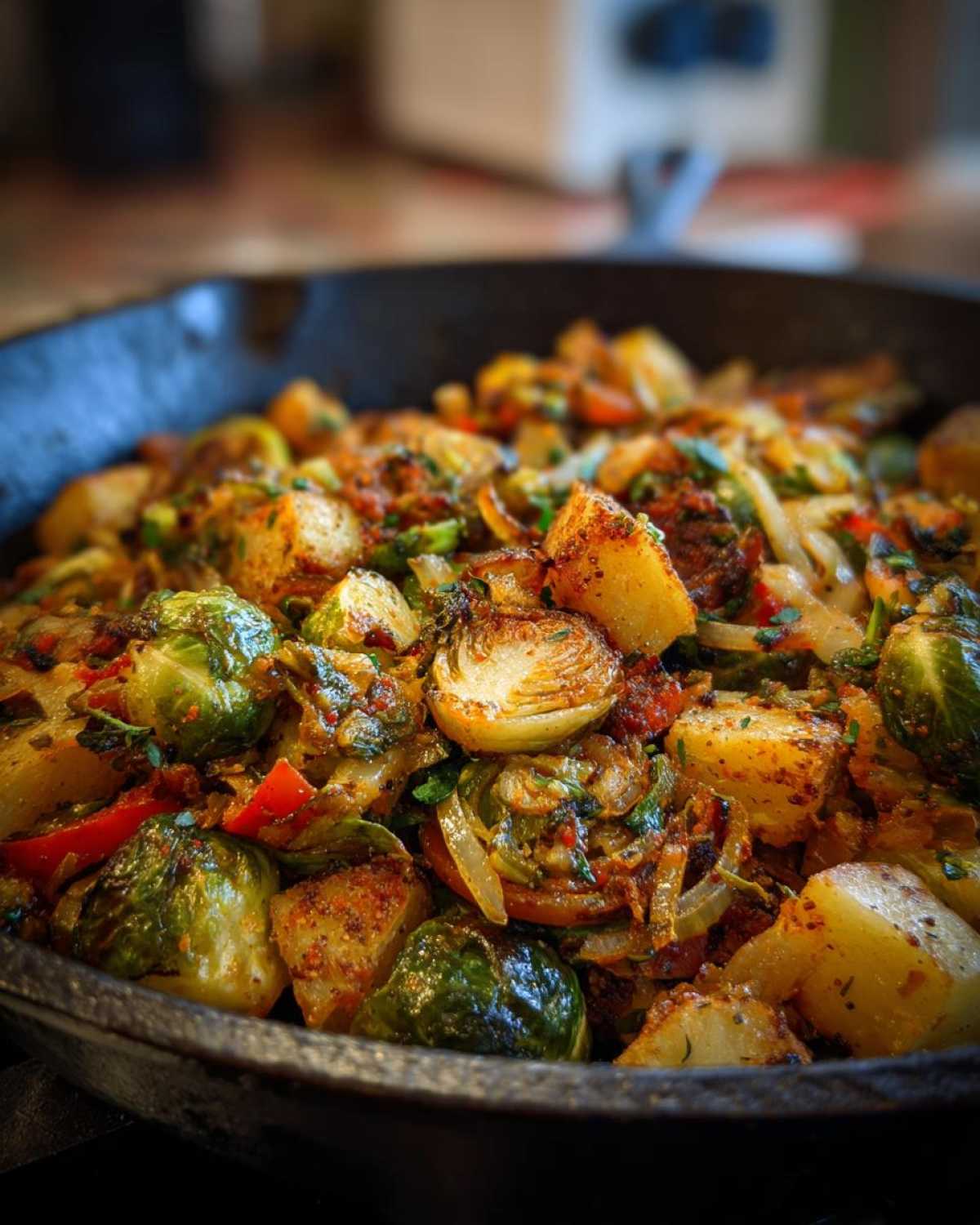 New Year’s Brussels Sprouts Hash - detail 1