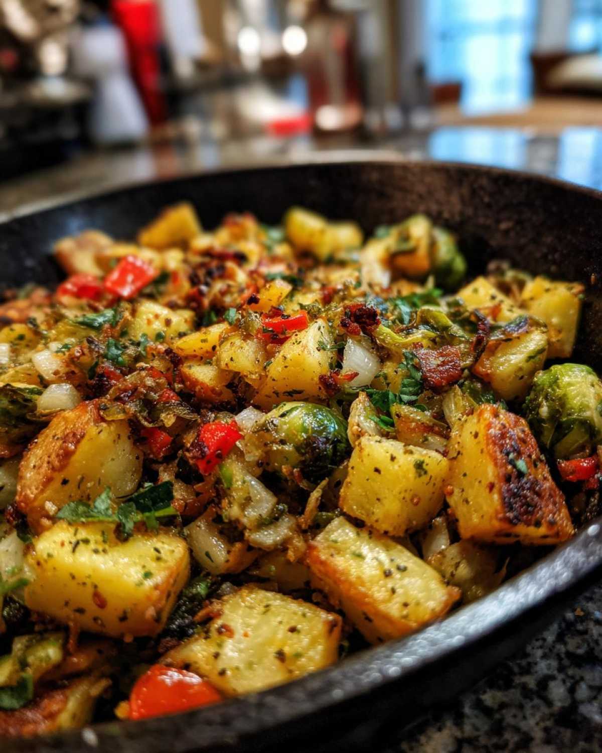 New Year’s Brussels Sprouts Hash - detail 3
