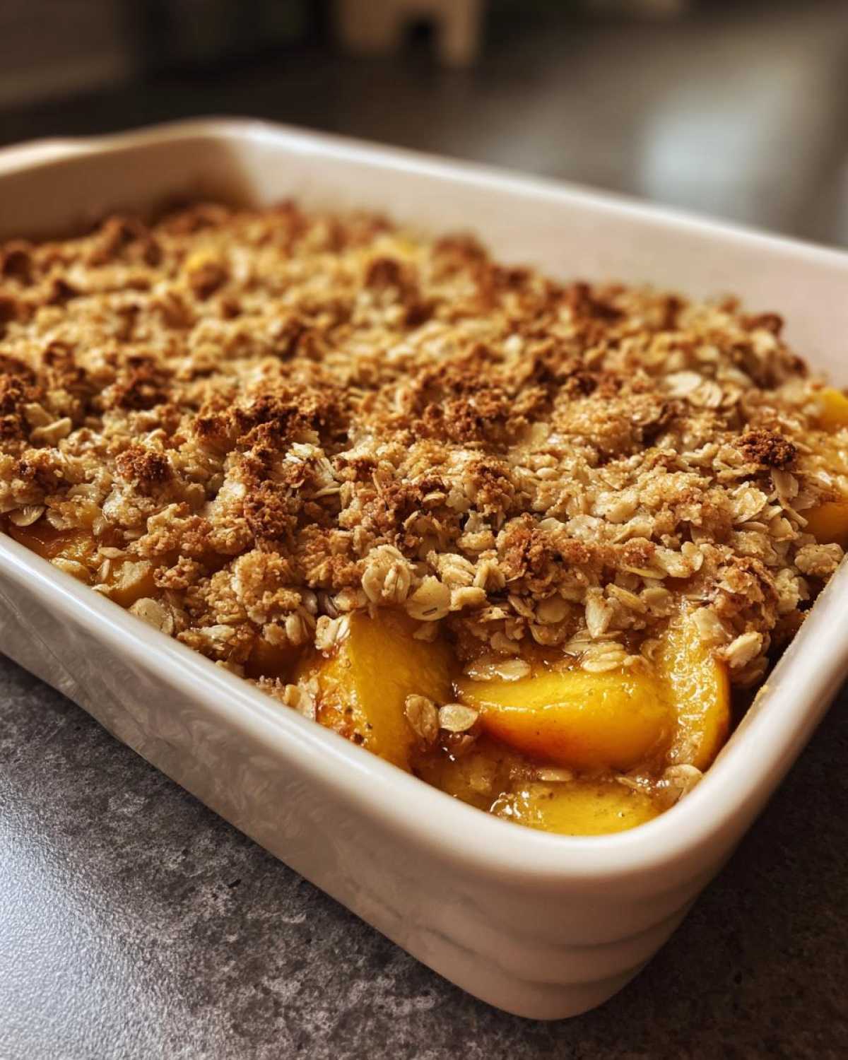 Oatmeal Peach Crisp (with Fresh Peaches) - detail 1