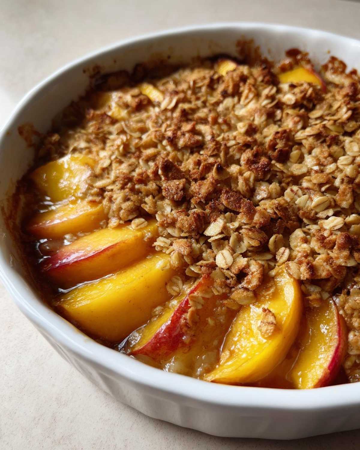 Oatmeal Peach Crisp (with Fresh Peaches) - detail 4