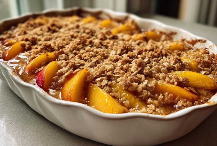 Oatmeal Peach Crisp (with Fresh Peaches)