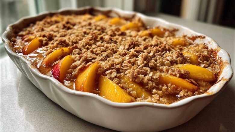 Oatmeal Peach Crisp (with Fresh Peaches)