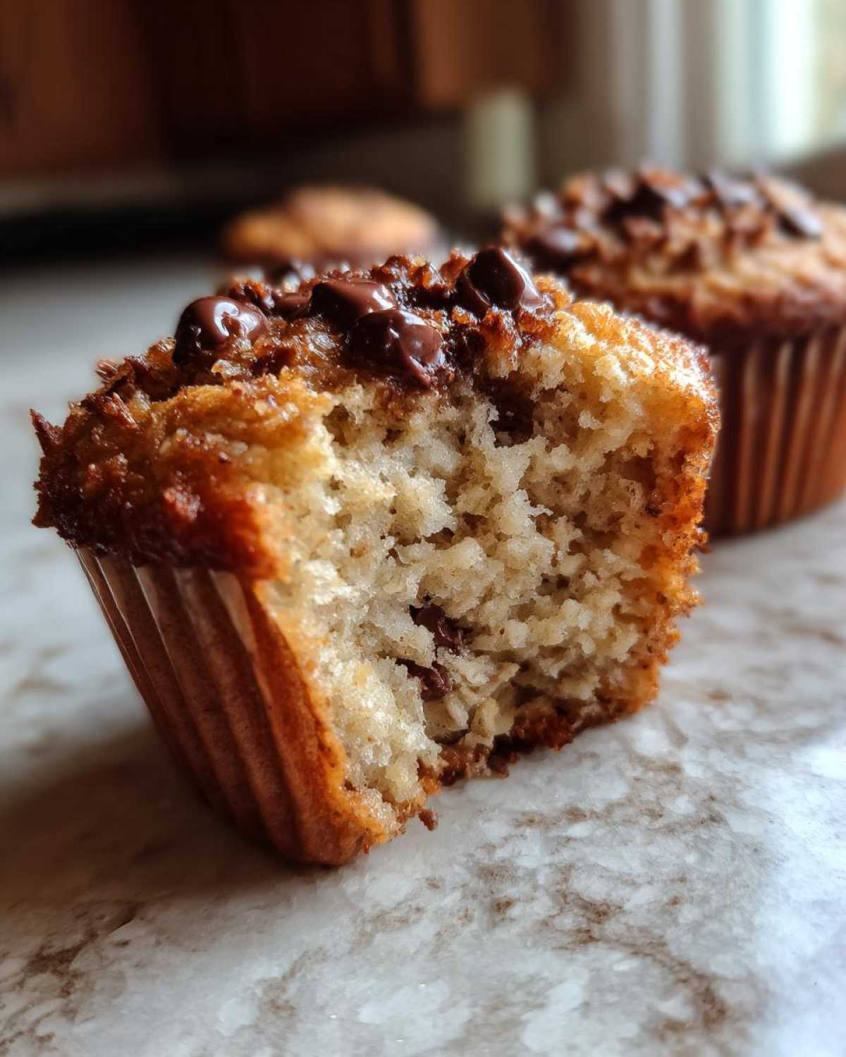 Oatmeal chocolate chip muffins - detail 1