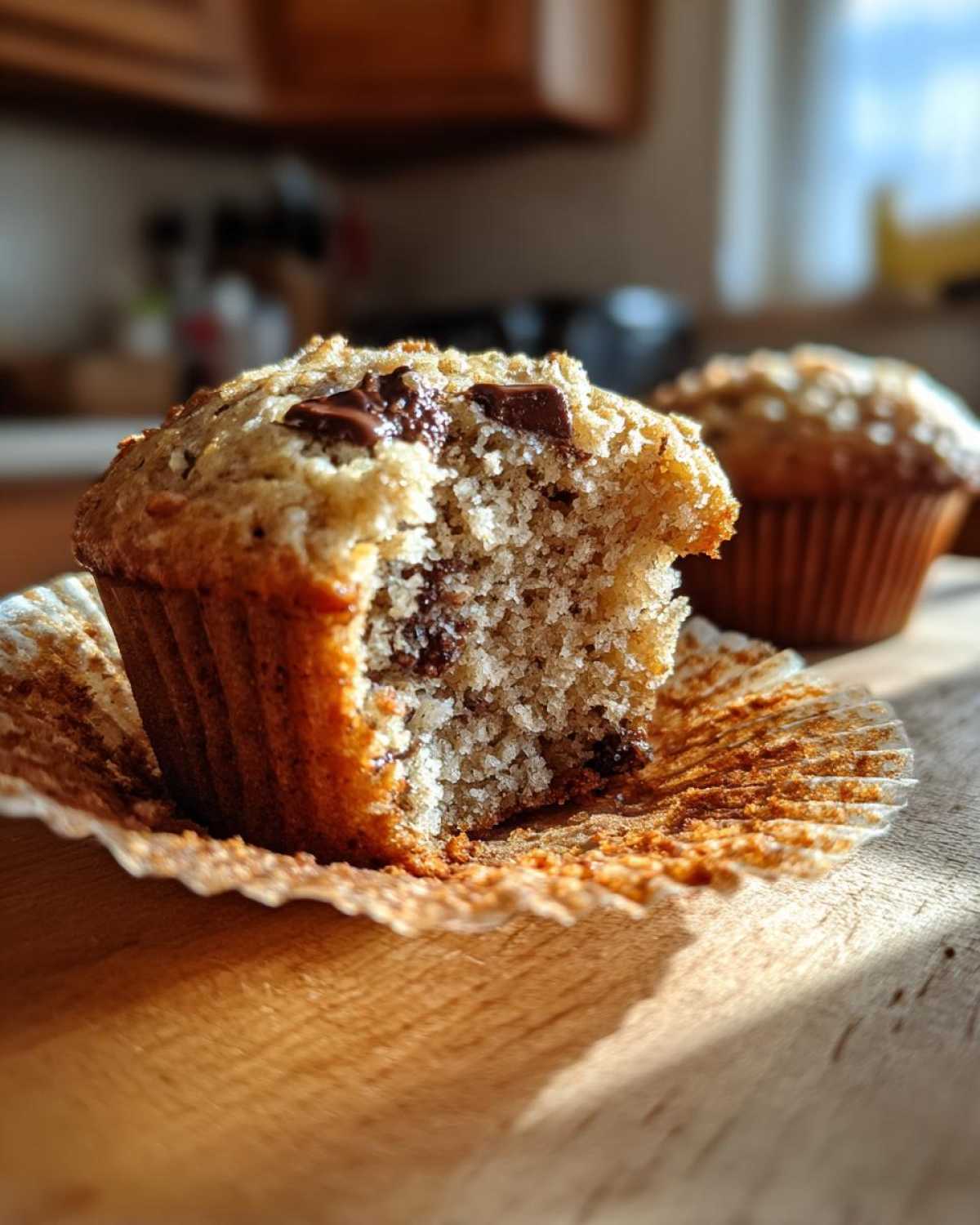 Oatmeal chocolate chip muffins - detail 2