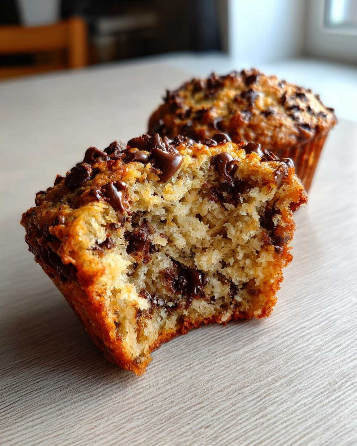 Oatmeal chocolate chip muffins - detail 4