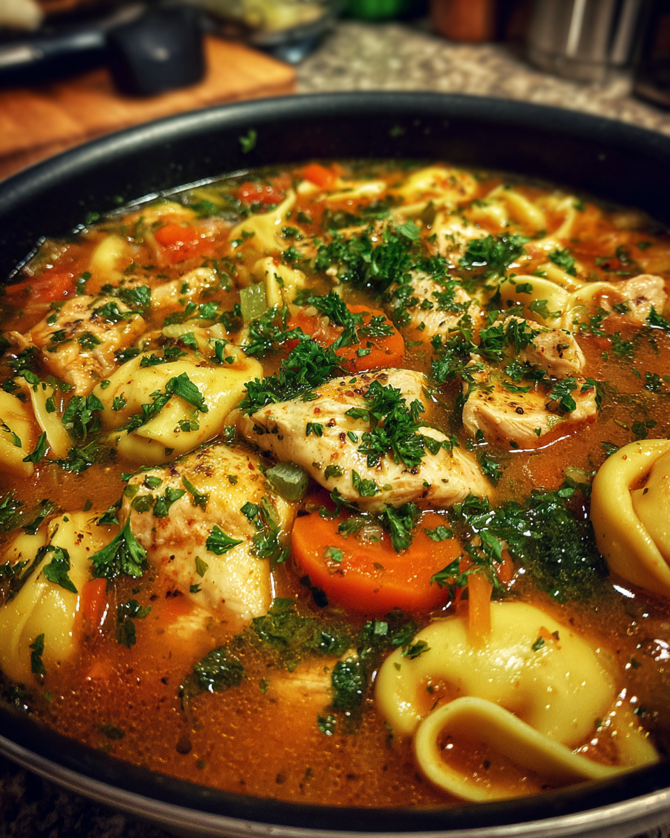 One-Pot Chicken Tortellini Soup - detail 1
