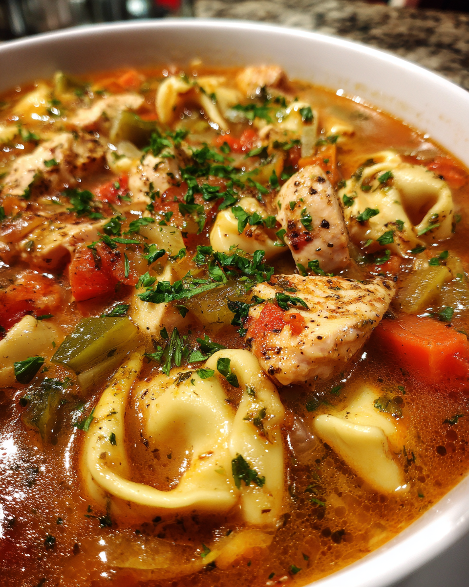 One-Pot Chicken Tortellini Soup - detail 2