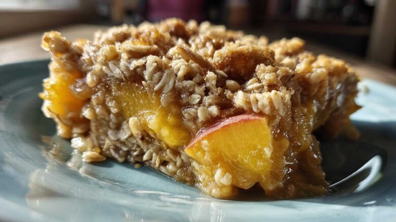 Peach Cobbler Oatmeal Bake