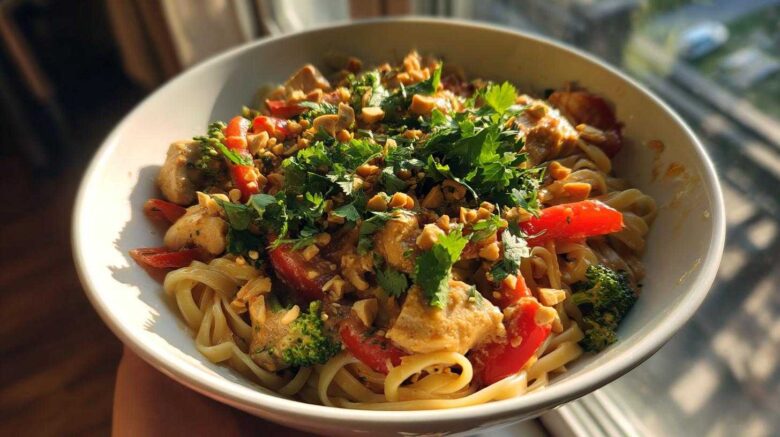Peanut Noodle Chicken Bowls