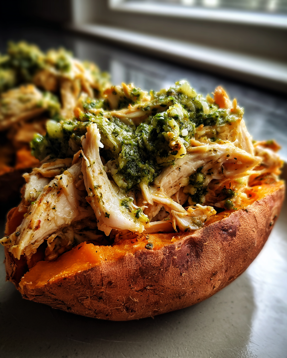 Pesto Chicken Stuffed Sweet Potatoes - detail 1