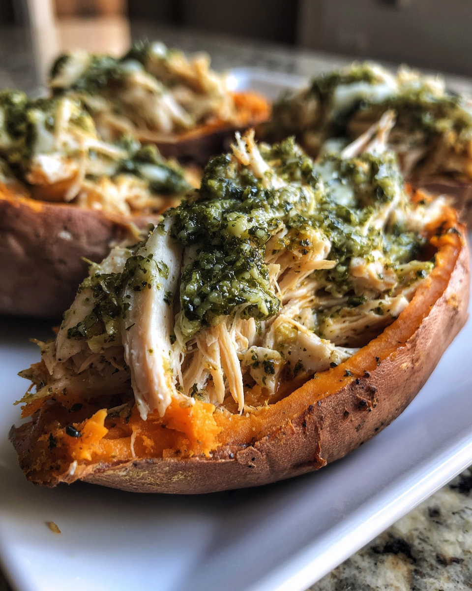 Pesto Chicken Stuffed Sweet Potatoes - detail 2