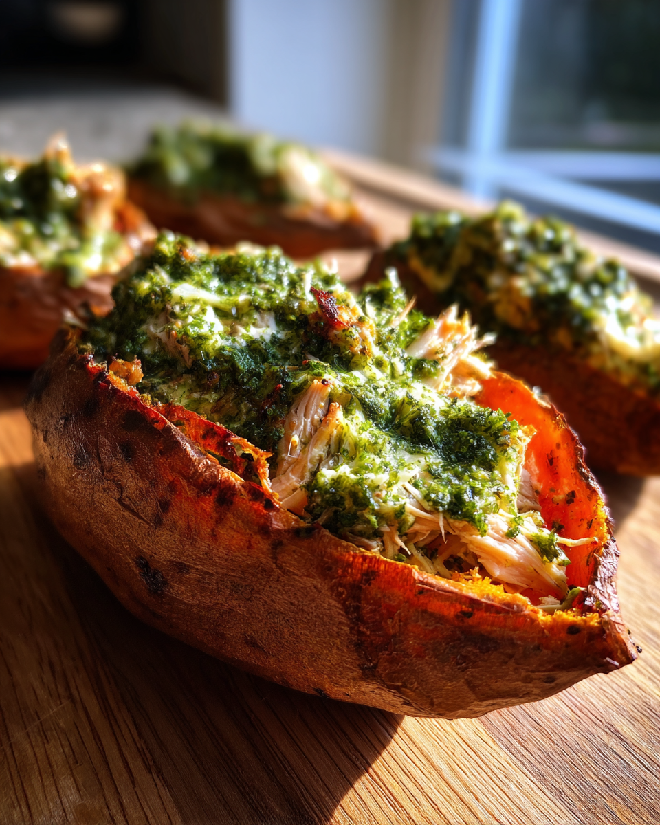 Pesto Chicken Stuffed Sweet Potatoes - detail 3