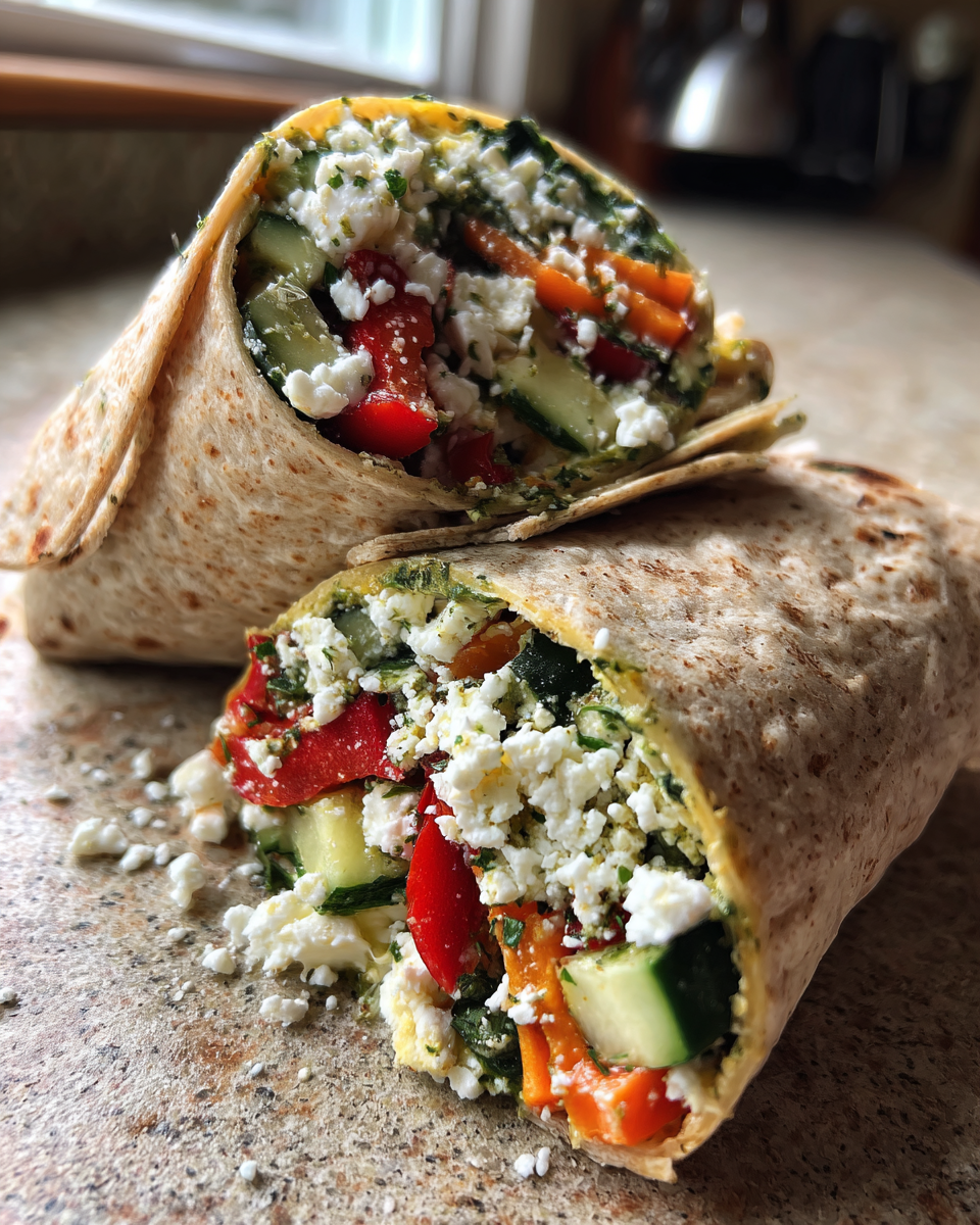 Pesto Vegetable Wrap with Feta - detail 2