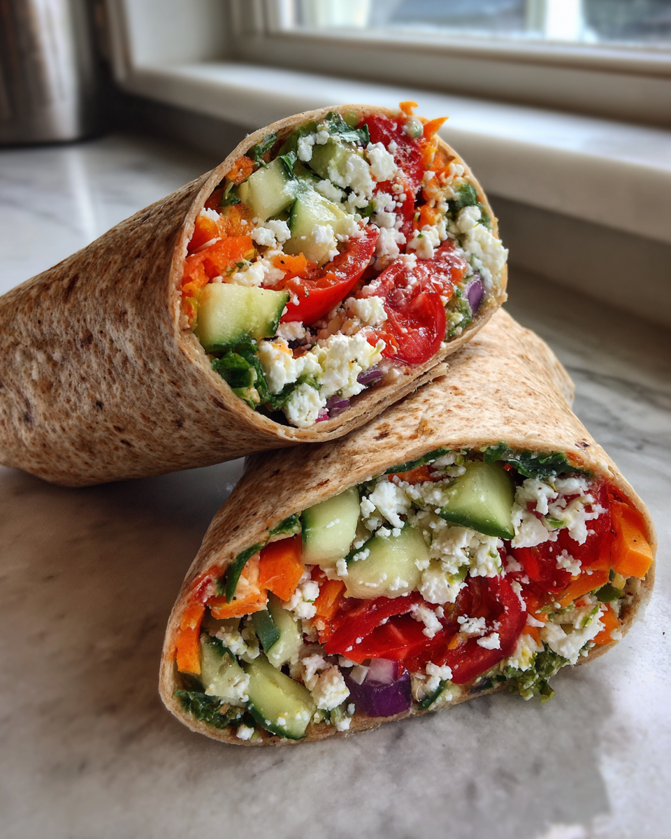Pesto Vegetable Wrap with Feta - detail 4